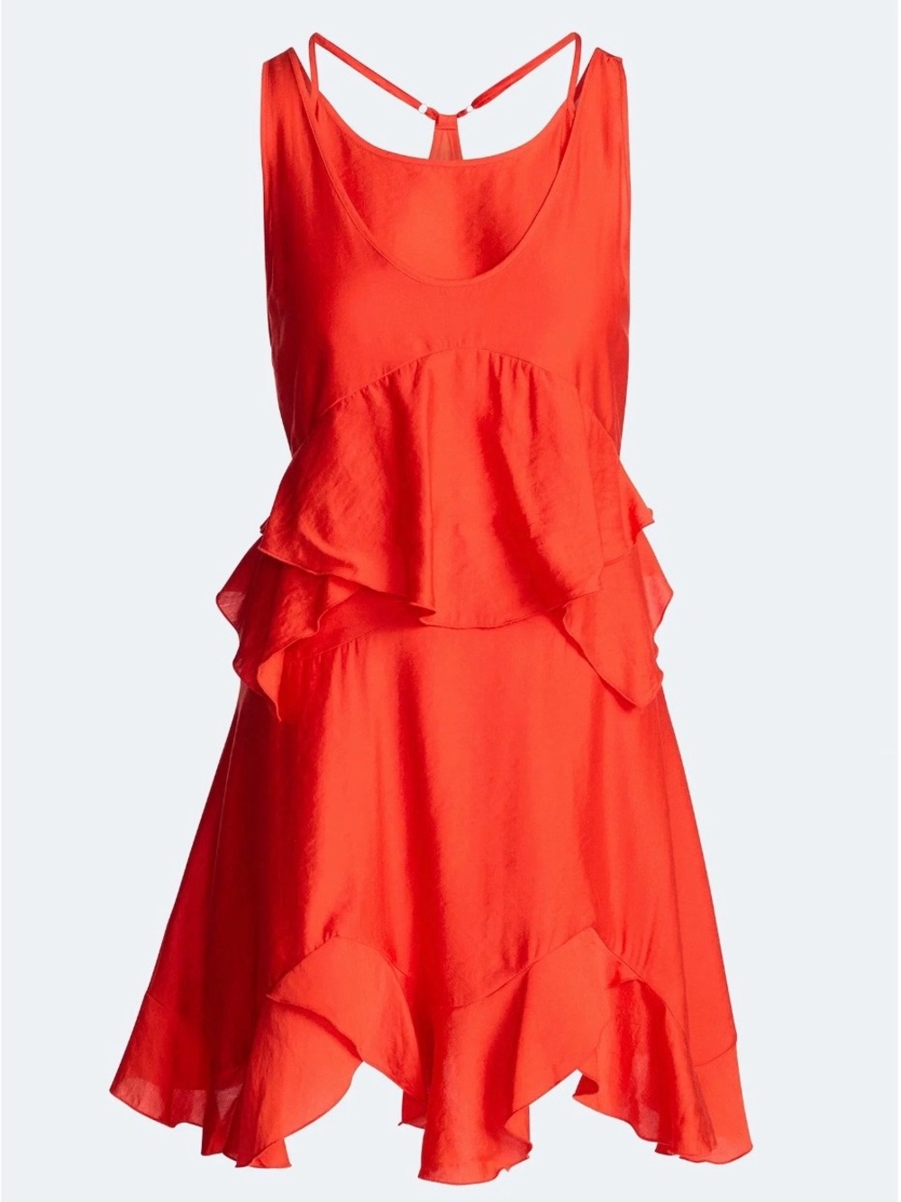 Prada Red Ruffled Tank Mini Dress - Picture 3 of 8